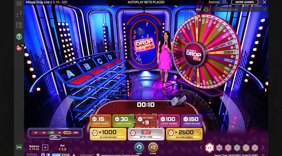 Top online platforms featuring Money Drop Live show