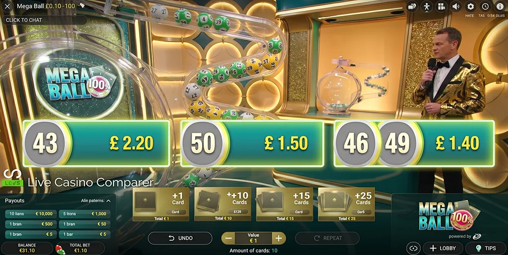 Digital highlight showing the specific digits required to complete a bingo pattern