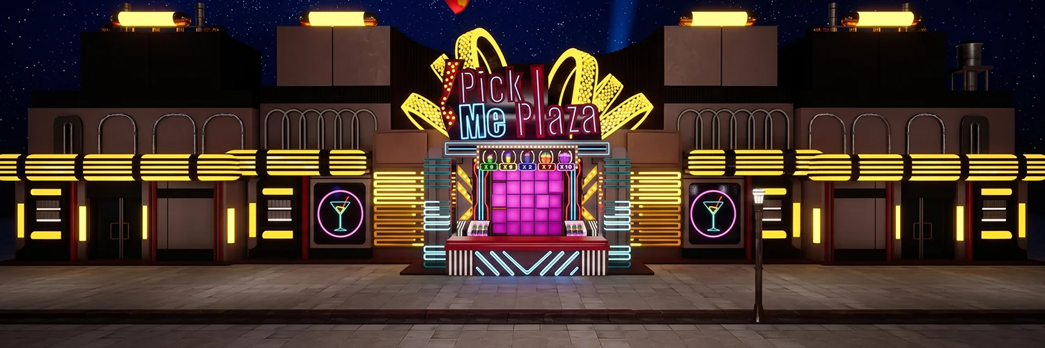Selecting prizes during the Pick Me Plaza bonus stage