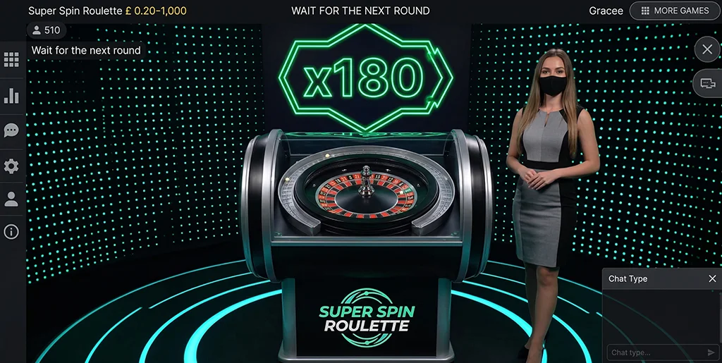 Selection of lucky numbers and multipliers in Super Spin Roulette