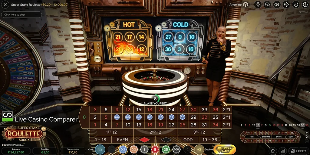 Super Stake Roulette by Stakelogic featuring extra bet options