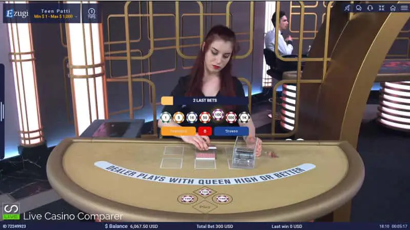 Ezugi Live Teen Patti