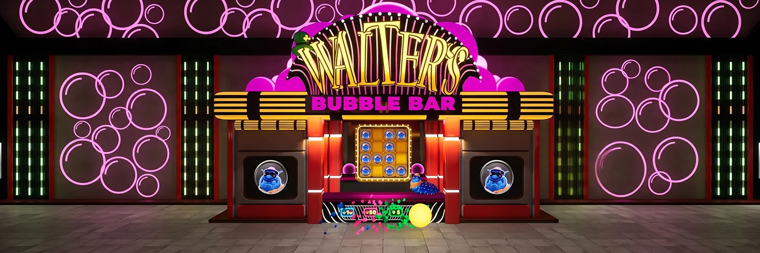Walter’s Bubble Bar interactive bonus game screen and multipliers