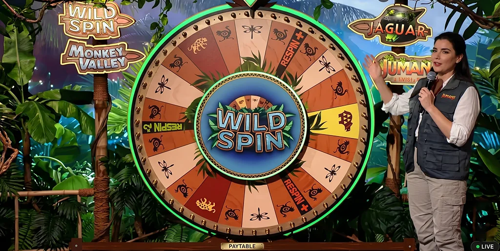 Action-packed Wild Spin bonus round mechanics