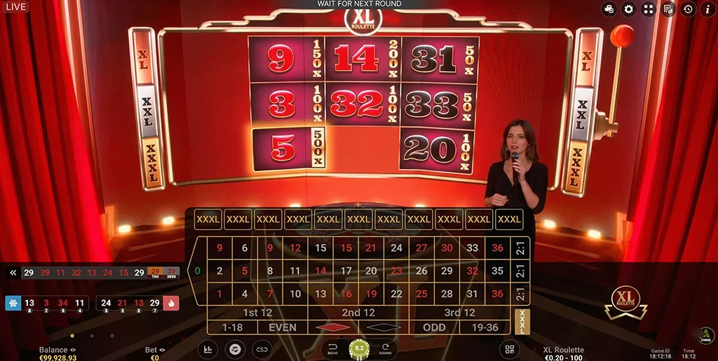 XL Roulette by Authentic Gaming gameplay and betting layout