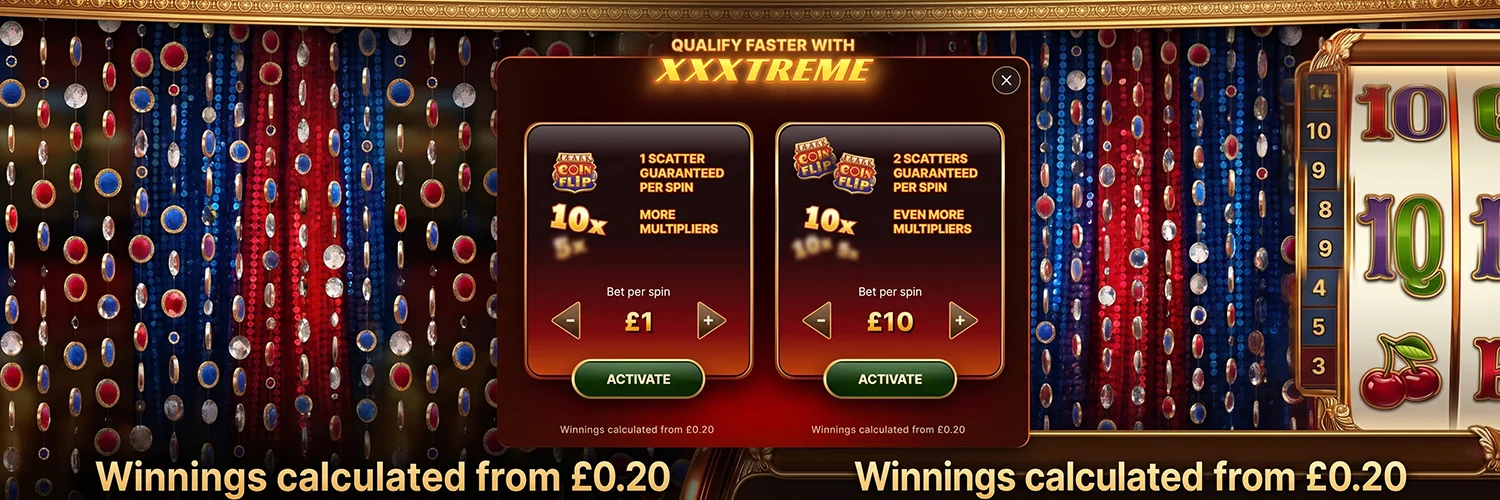 Spinning reels to qualify for the live coin flip bonus round