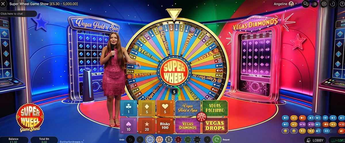 Super Wheel gambling game introductory banner