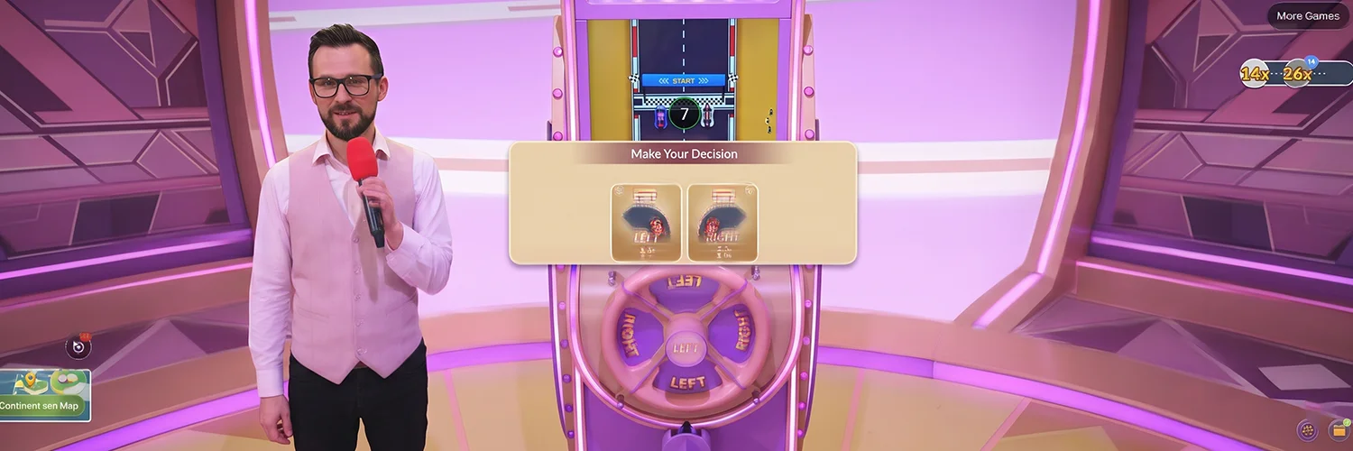 Interactive Happy Race bonus game screen in Travel Fever Live
