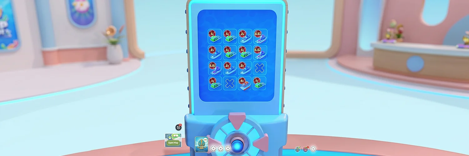 Ship Hunt bonus game interface with hidden prizes