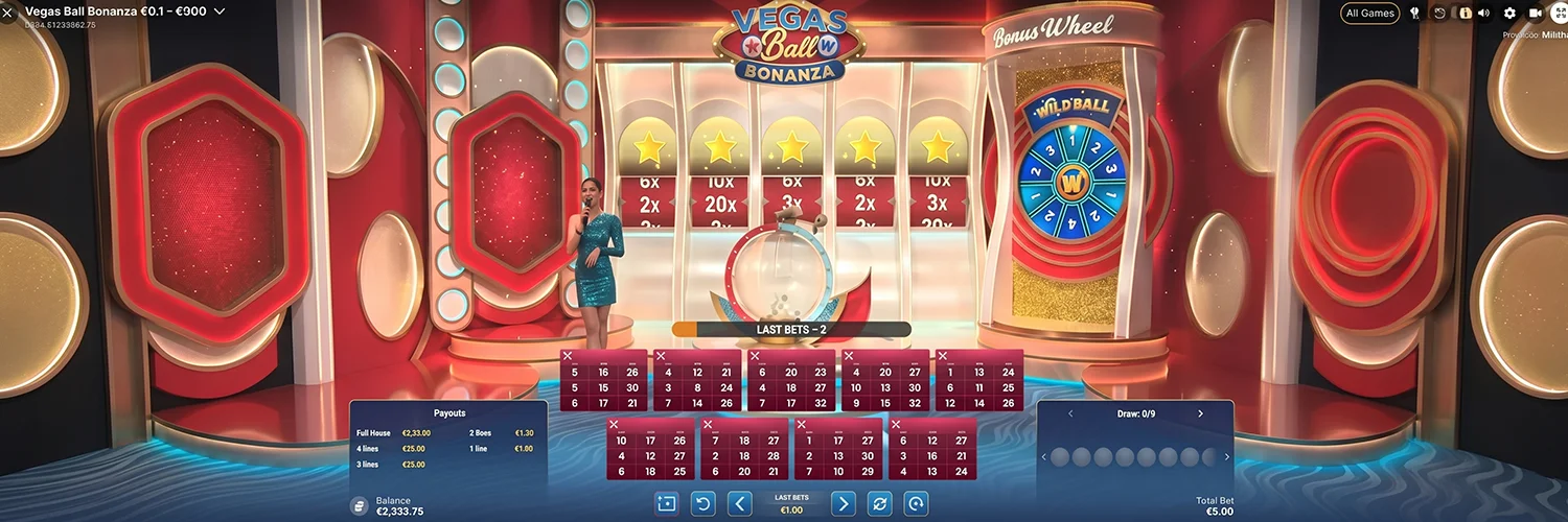 Quick overview of Vegas Ball Bonanza Live casino game features