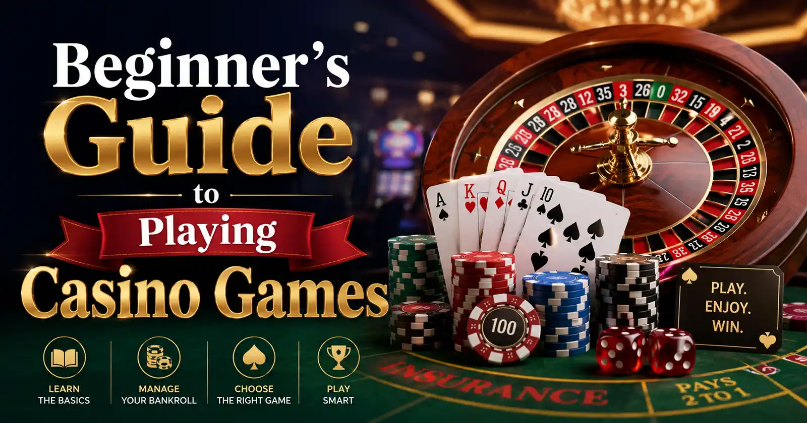 Roulette Wheel Surrounded by Cards and Chips