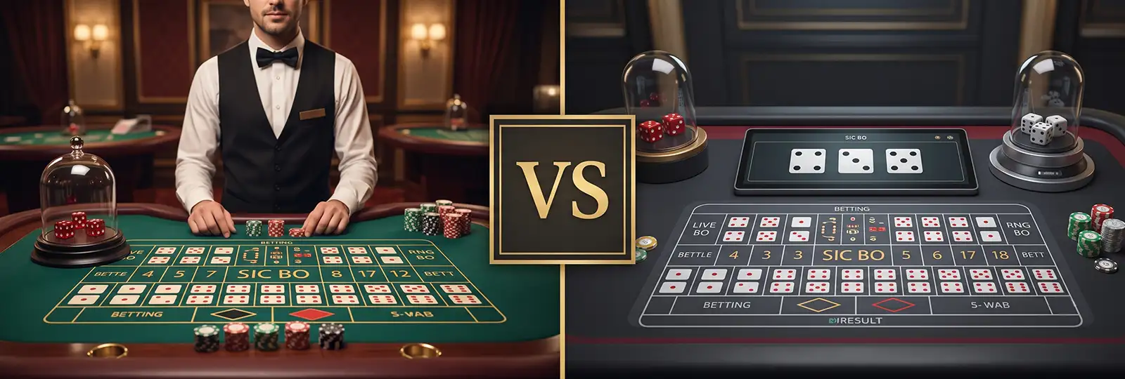 Live dealer studio and RNG Sic Bo game