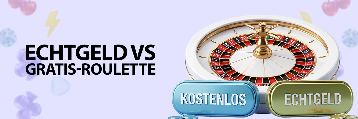 Online Roulette: Buttons für Echtgeld und kostenlos