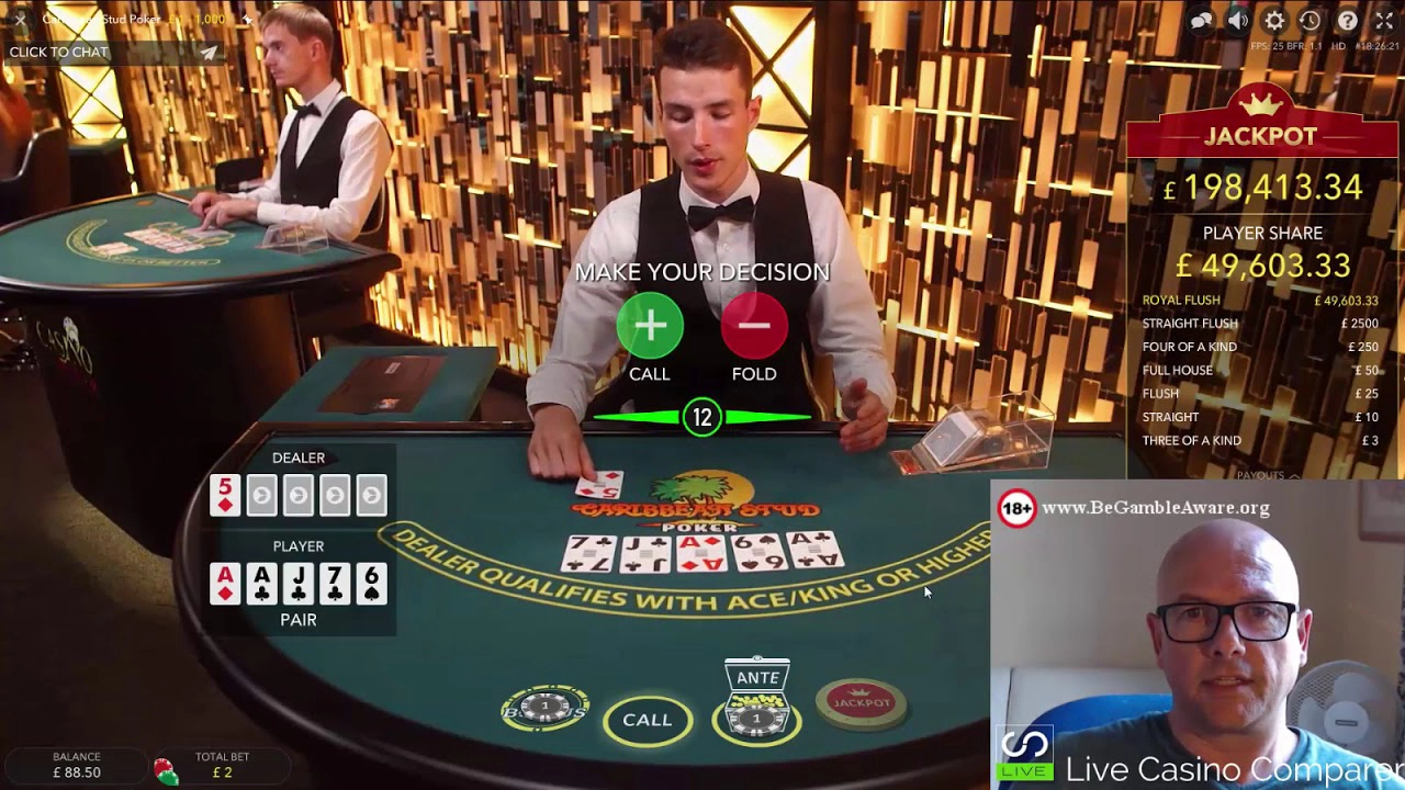 Evolution Caribbean Stud Poker Video Review Player