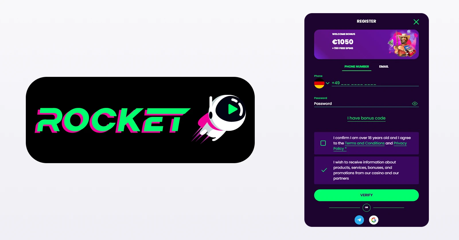 Rocket Casino Sign Up Process