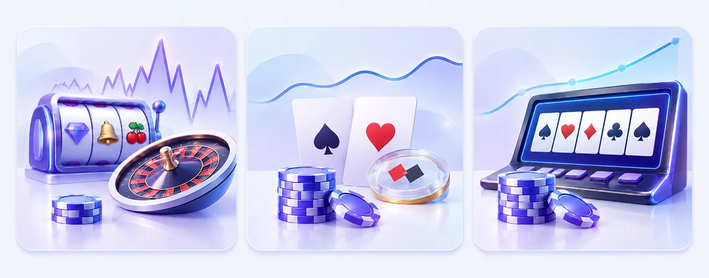 Casino games with different betting risks