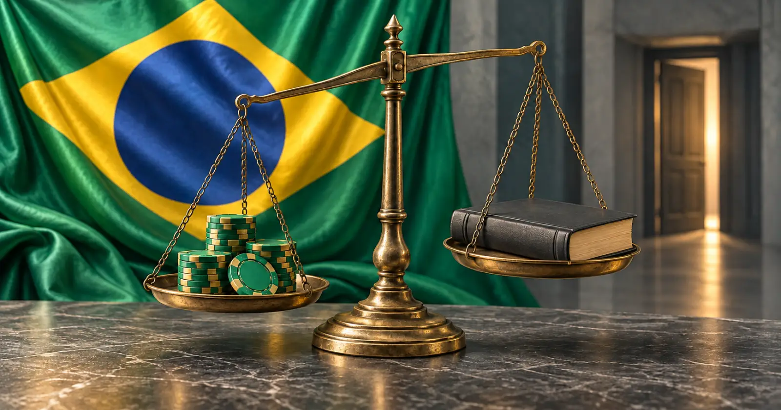 Brazilian Flag and Gambling Scales