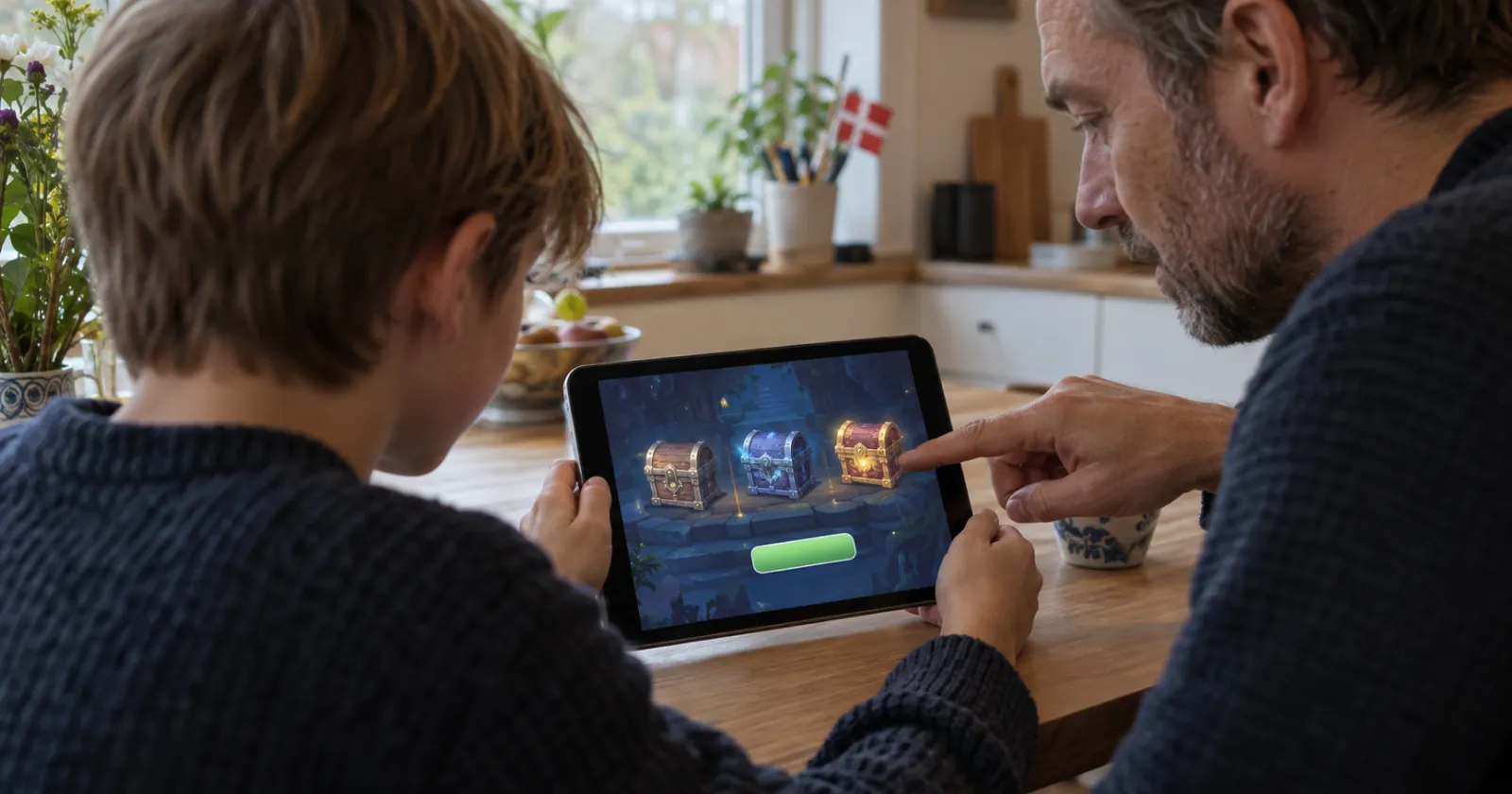 Father Discussing Gaming with Child