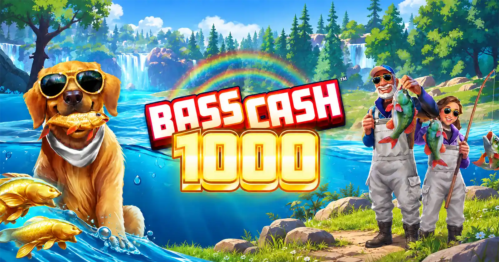 Bass Cash 1000 waterfall fishing game