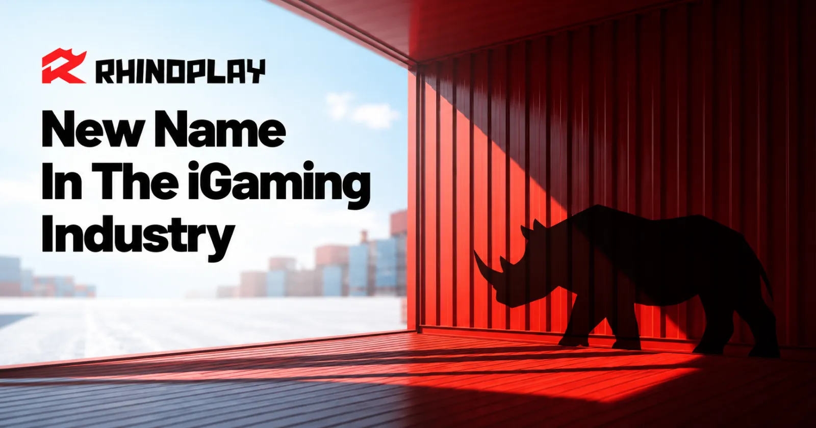 Rhinoplay Launch Banner with Rhino Silhouette
