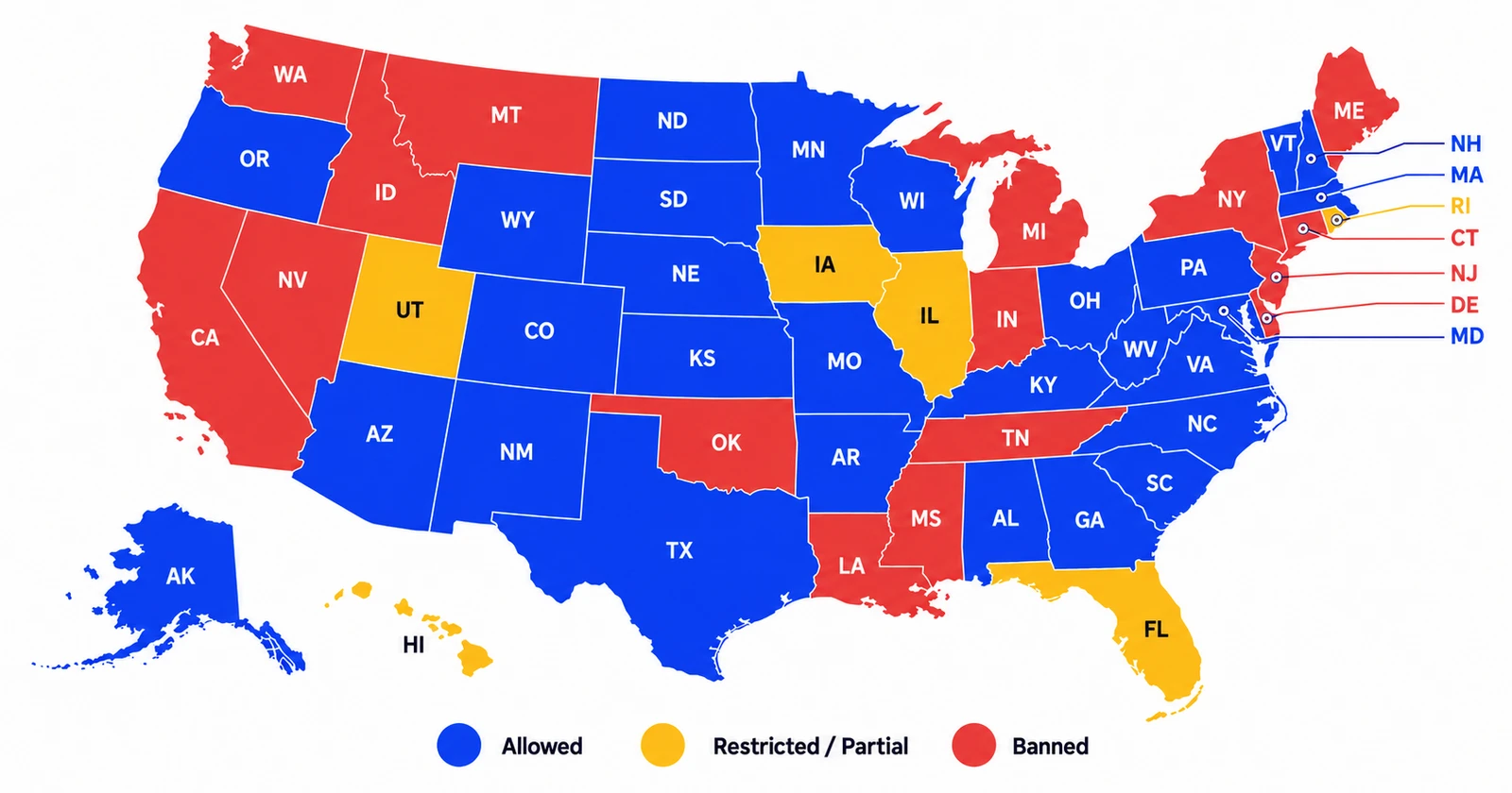 USA State Legality Map