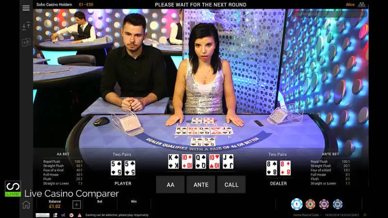 playtech live casino holdem soho table