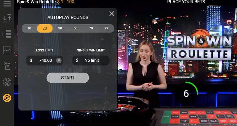 Live Spin & Win Roulette