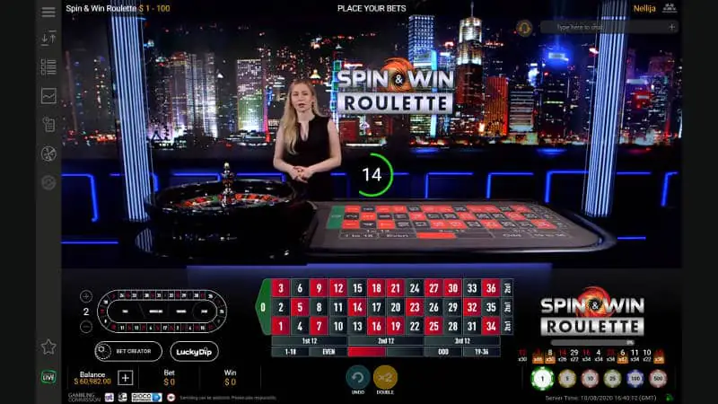 Live Spin & Win Roulette