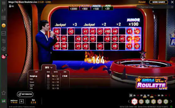 Mega Fire Blaze Roulette Live