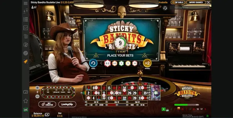 Sticky Bandits Roulette Live